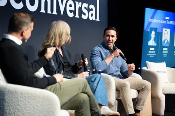 Daniel Druger speaking on the "Innovation in Action" panel at NBCUniversal